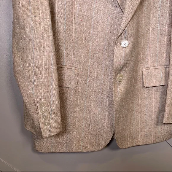 Mens Tan Blazer Jacket Size 41R - Picture 3 of 14